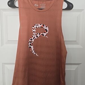 ZYIA Active Ribbed Top in Rust Sz S